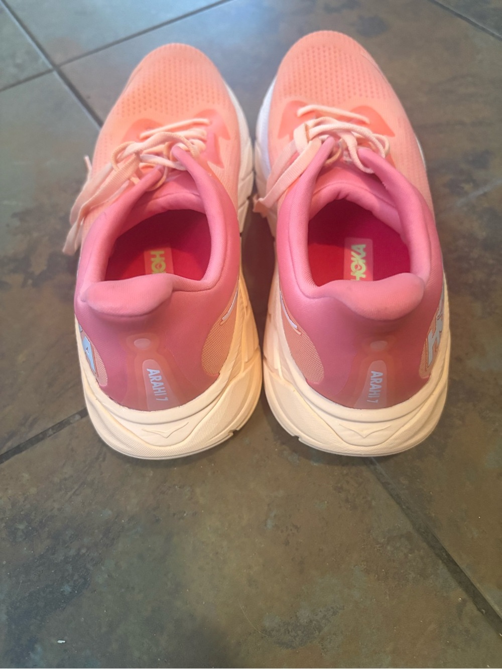 Hoka Women’s Coral and Pink Athletic Sneakers - Picture 3 of 6